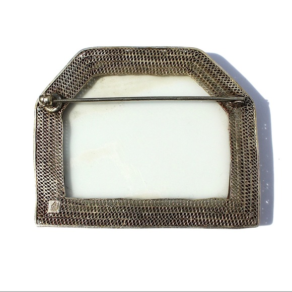 Vintage Chinese Pomegranate Porcelain Shard Brooch - Picture 8 of 10